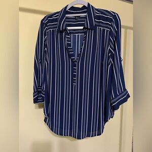 Navy Striped Women's Top